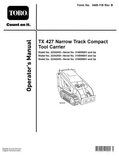 toro dingo tx427 service manual